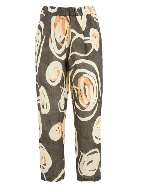 Patterned linen trousers - 1