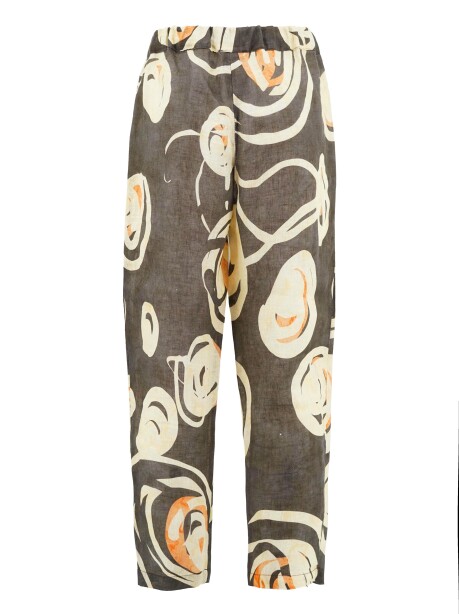 Patterned linen trousers - 2