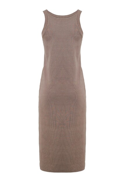 Ribbed American neckline dress - 2