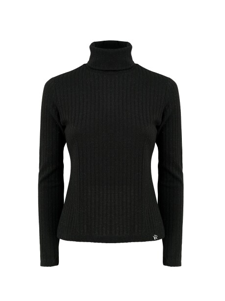 Basic ribbed turtleneck with lurex - 1