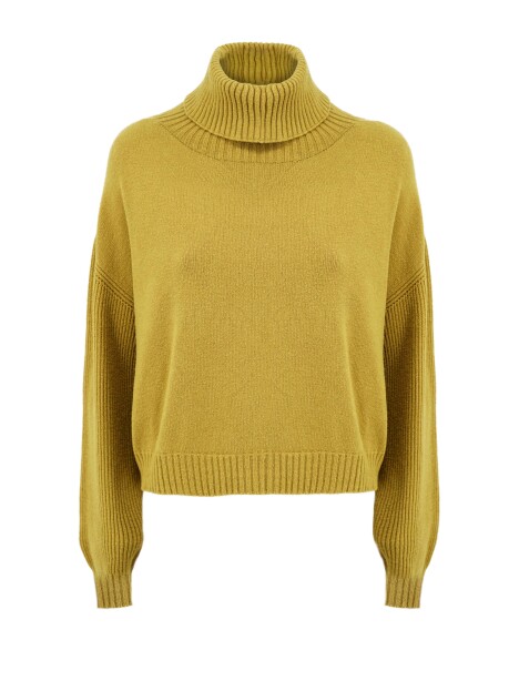 High neck sweater with ribbed sleeves - 1