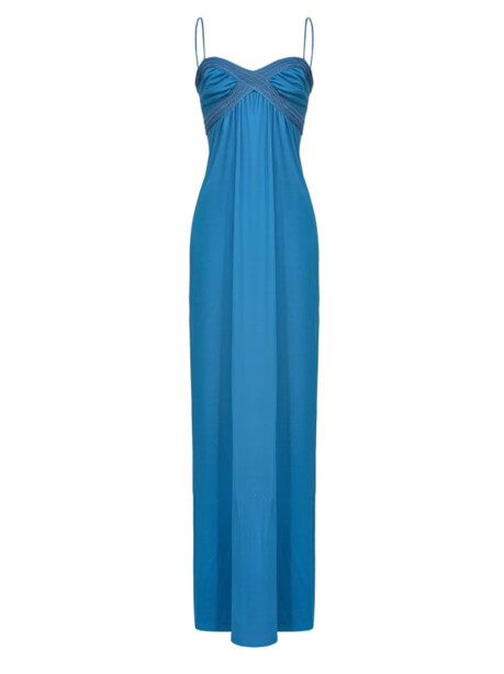 Long fitted dress with thin straps - 1