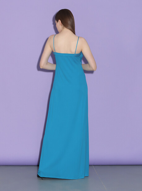 Long fitted dress with thin straps - 2