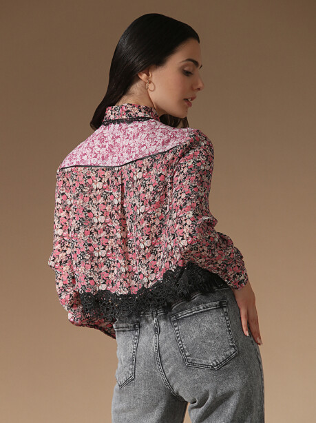 Short floral print shirt - 2