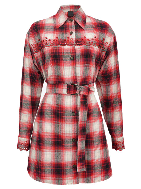 Short check shirt dress - 1