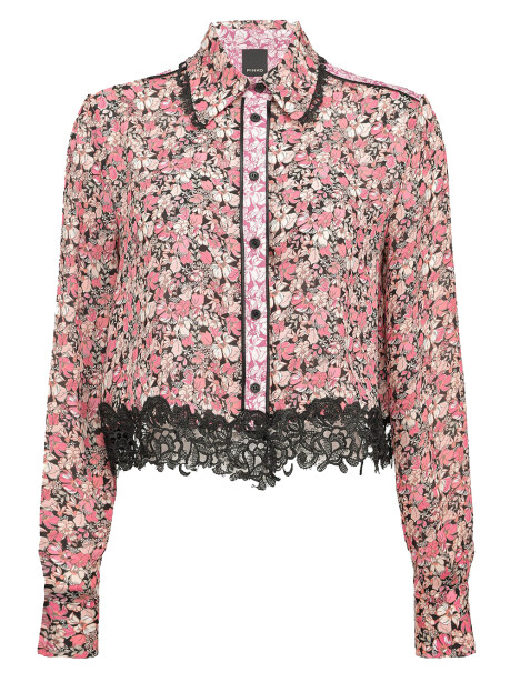 Short floral print shirt - 1