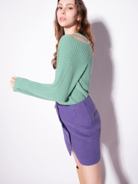 ibbed cashmere pullover with cut-out - 5