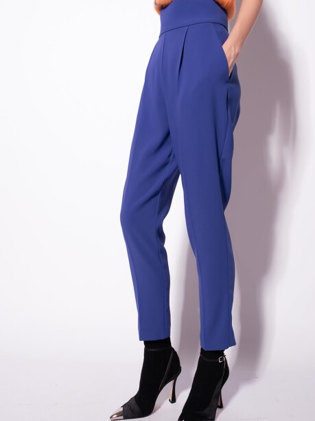 High-waisted trousers in stretch crêpe - 4