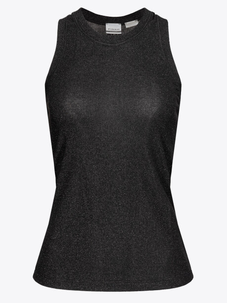 Lurex ribbed armhole tank top - 4