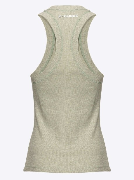 Lurex ribbed armhole tank top - 2