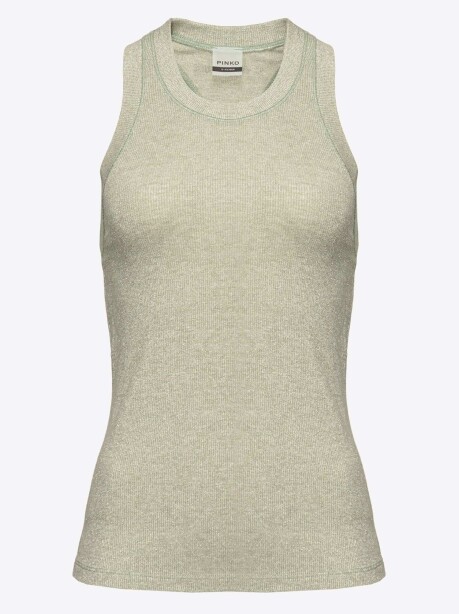 Lurex ribbed armhole tank top - 3