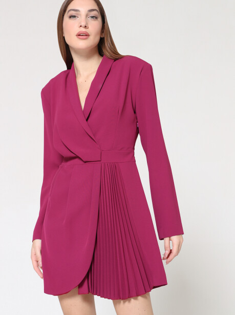 Wrap dress with pleated insert - 3