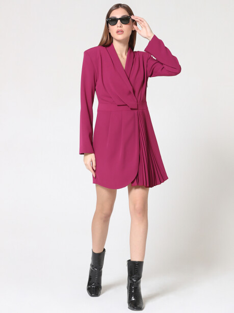 Wrap dress with pleated insert - 6