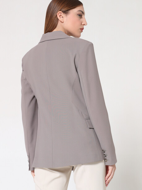 Double-breasted blazer with fringes - 6