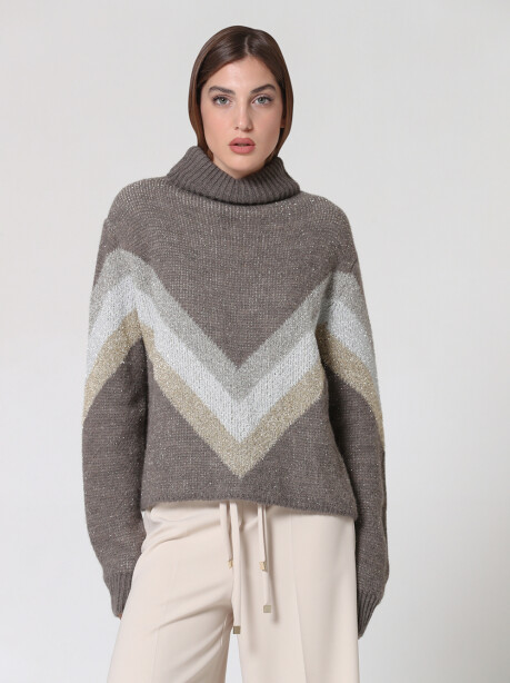 High neck pullover in lurex - 3