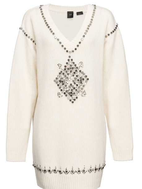 Knitted dress with metal embroidery - 1