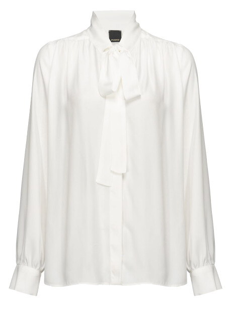 Silk blend shirt with bow - 1