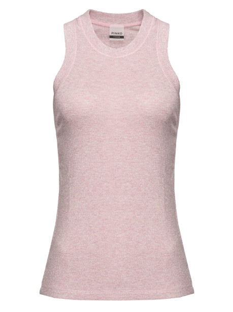 Lurex ribbed armhole tank top - 1