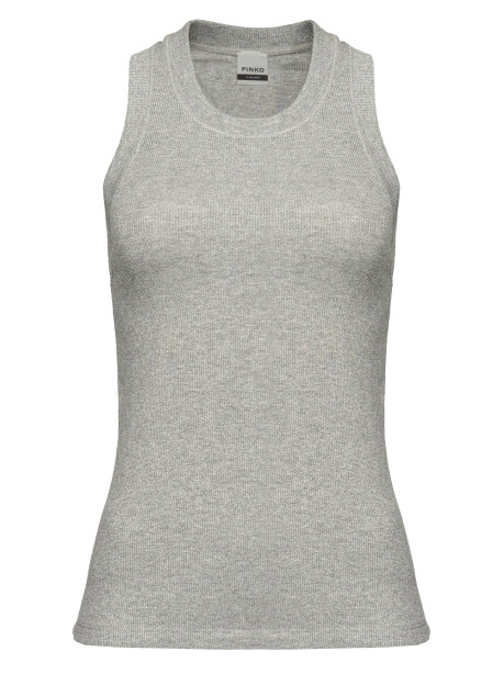 Lurex ribbed armhole tank top - 1