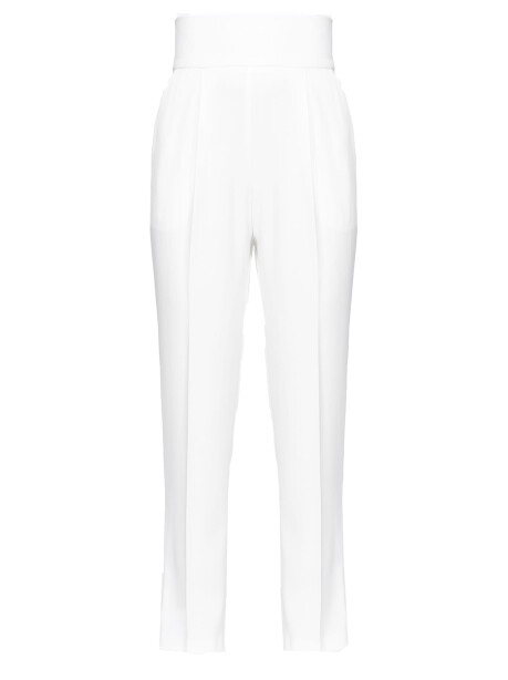 High-waisted trousers in stretch crêpe - 1