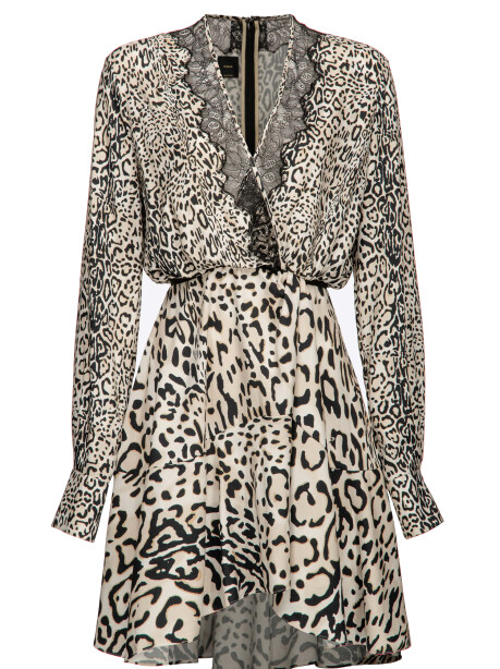 Vestito in twill stampa animalier - 1