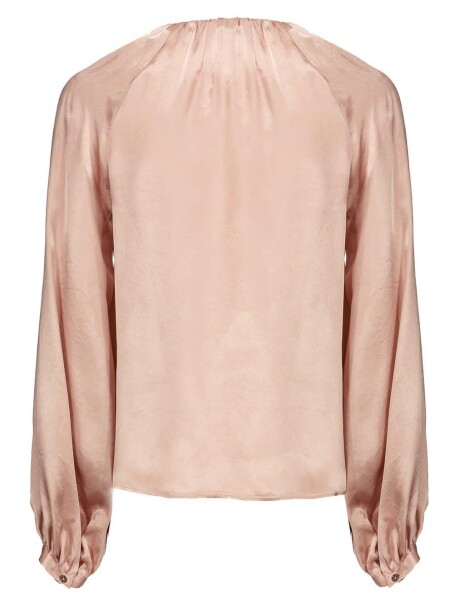 Blusa a maniche lunghe in satin stretch - 2