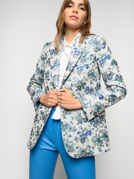 Blazer in broccato floreale - 4