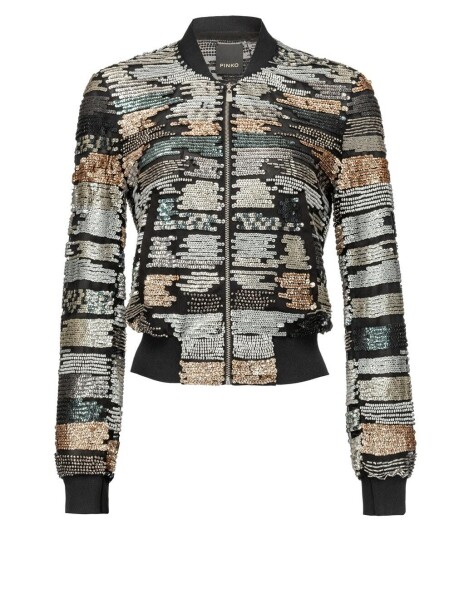 Bomber in tulle ricamo paillettes - 1