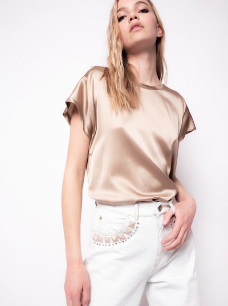 Blusa in satin stretch - 4