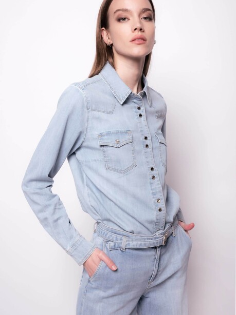 Camicia in denim twill leggero - 4