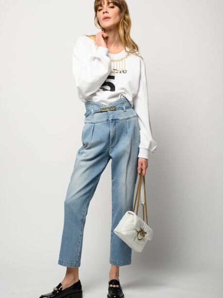 Jeans chinos con vita alta a bustier - 3