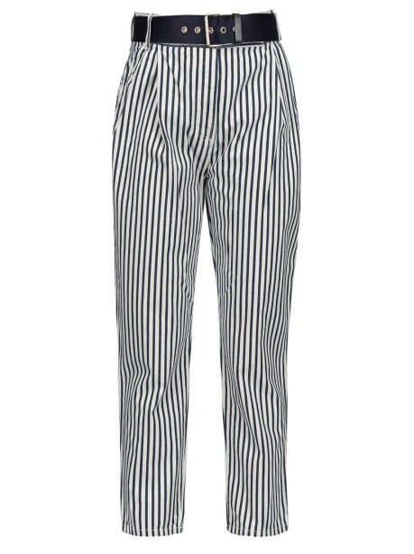 Pantaloni cigarette-fit a righe - 2