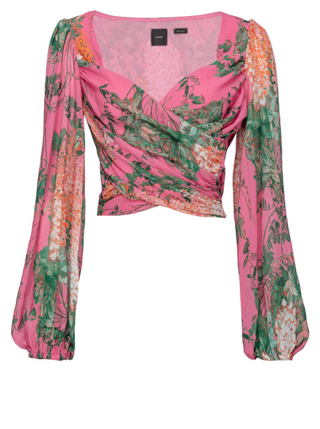 Blusa con stampa wallpaper flower - 1