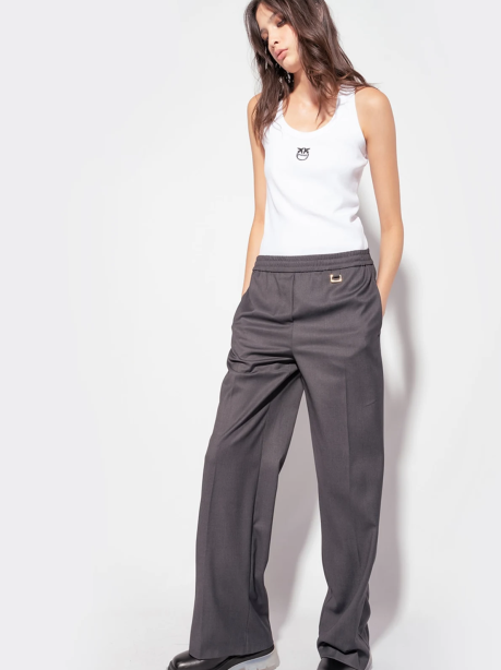 Pantaloni wide lag con vita elasticizzata - 3