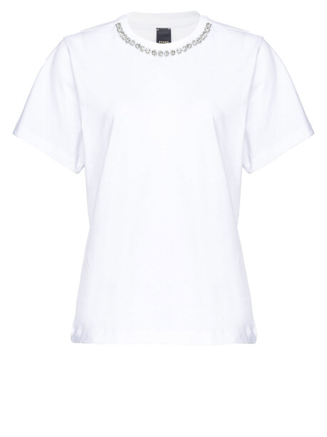 T-shirt con cristalli a collana - 1