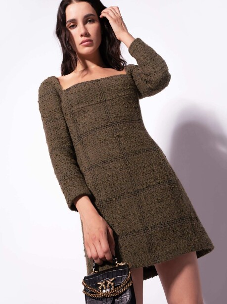 Mini dress bouclé a quadri - 4