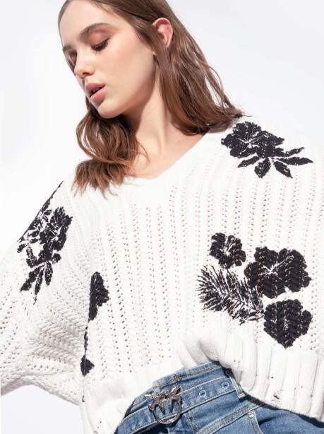 Pullover stampa fiore grafico - 4