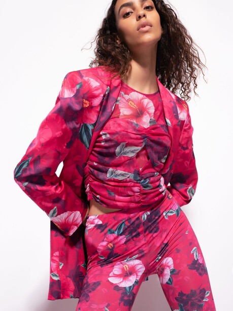 Blazer stampa hibiscus - 3