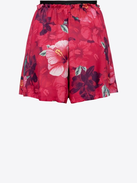 Shorts fluidi stampa hibiscus - 2