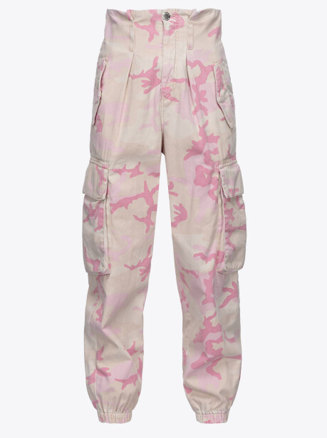 Pantaloni cargo camouflage rosa - 1