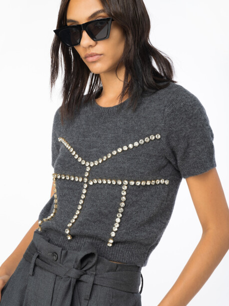 Maglia in lana con strass - 4