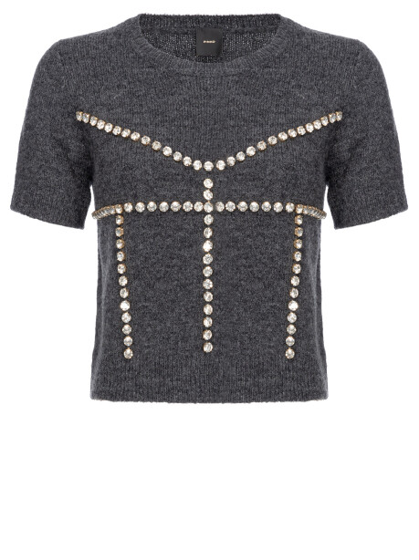 Maglia in lana con strass - 1