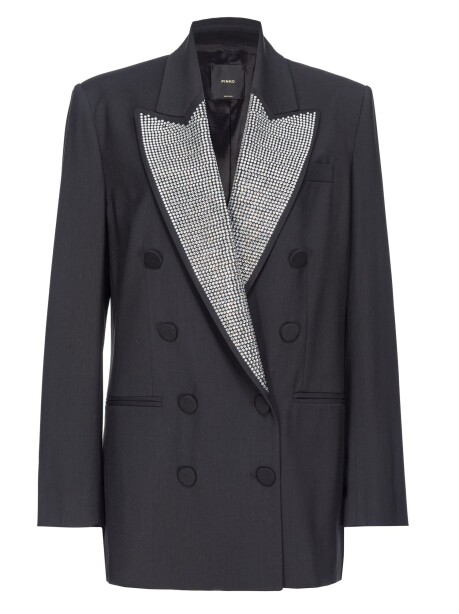 Blazer doppiopetto rever strass - 1