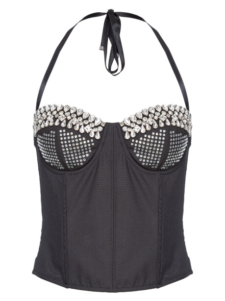 Top bustier con strass - 1