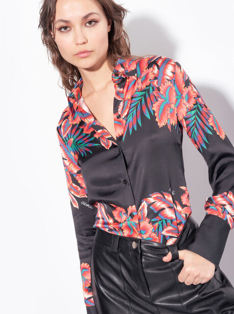 Camicia con stampa tropicale - 3