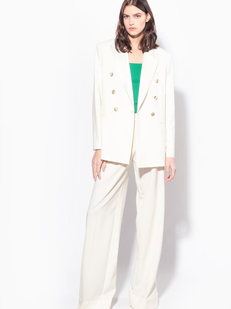 Blazer con revers in raso - 4