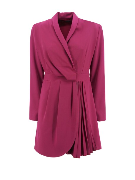 Wrap dress with pleated insert - 1