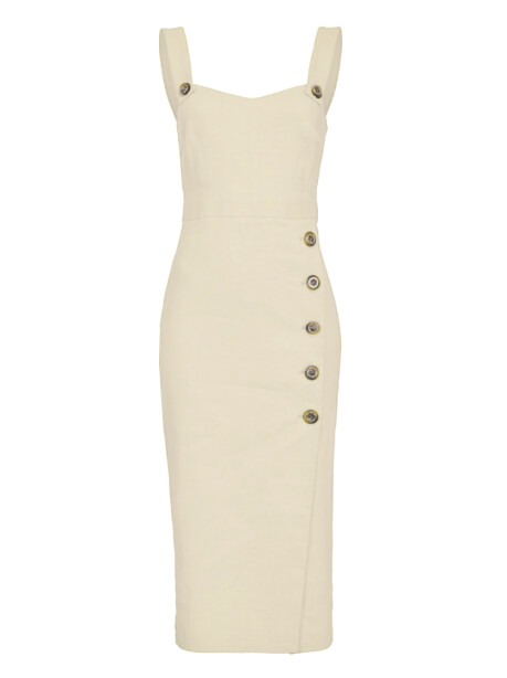 Sheath dress in linen canvas - 1