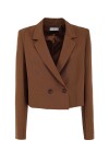 Solid color cropped blazer - 1