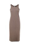 Ribbed American neckline dress - 1